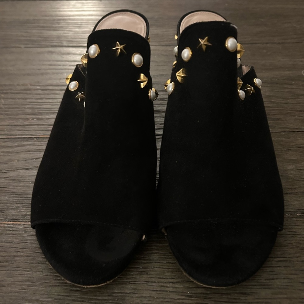 Stuart Weitzman Black Slip On Heals